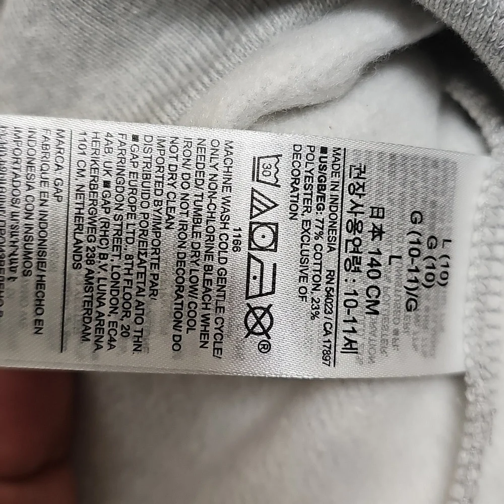 GAP‎ Kids Heather Gray Hoodie with Dark Blue Accents